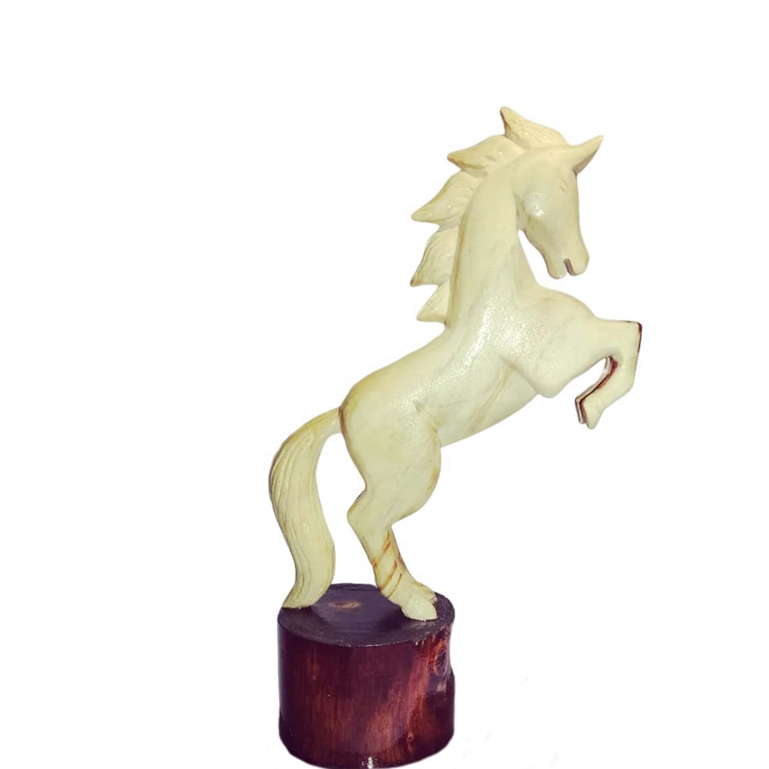 مجسمه چوبی طرح اسب سفید